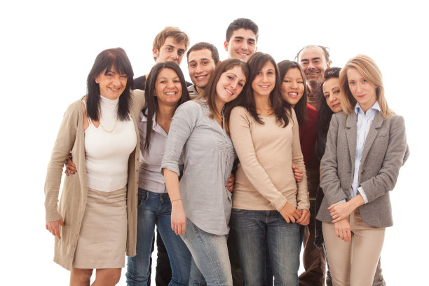 快乐的多文化人群的白人图片下载