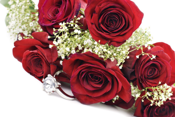 红玫瑰订婚戒指图片下载