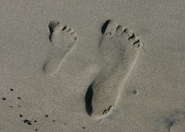 沙滩上的脚印图片下载