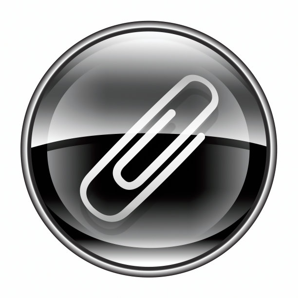 回形针图标黑色，孤立在白色背景图片下载