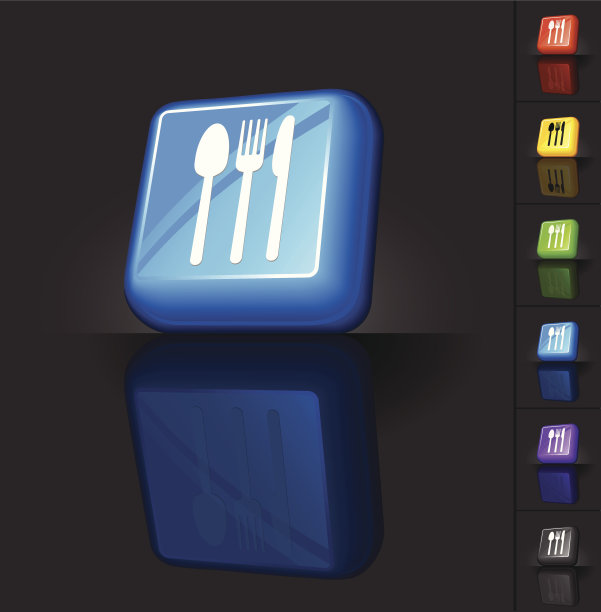 食具3D按钮设计图片下载