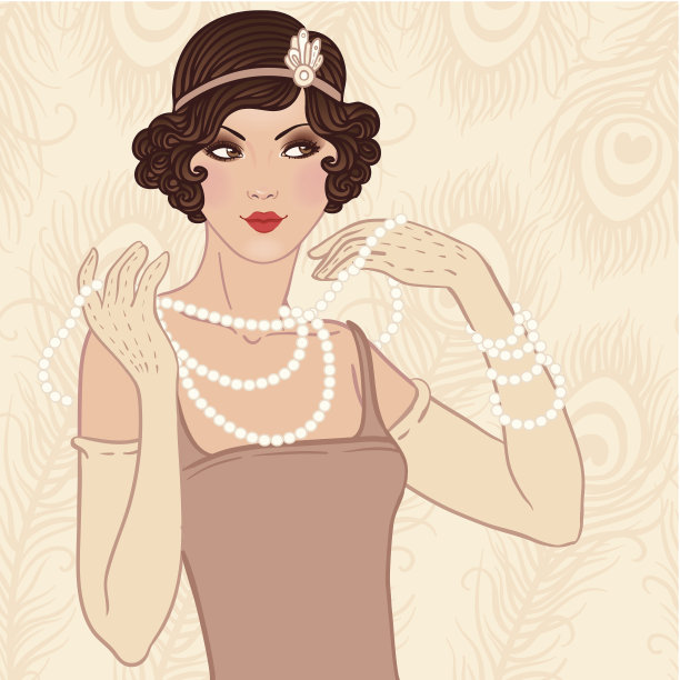 摩登女郎复古派对请柬图片下载