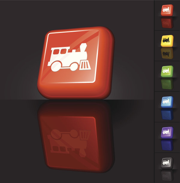 火车3D按钮设计图片下载