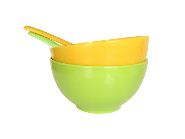 黄色和绿色的早餐杯图片下载