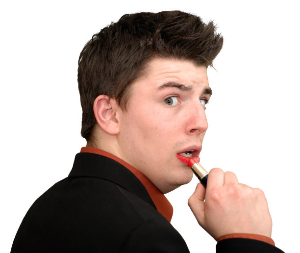 年轻男子涂口红被抓图片下载