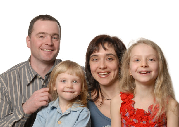 妈妈，爸爸和两个女儿图片下载