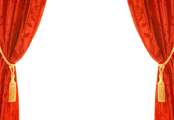 红色天鹅绒窗帘图片下载