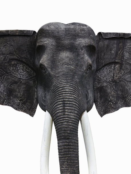 木制的大象孤立的小路图片下载