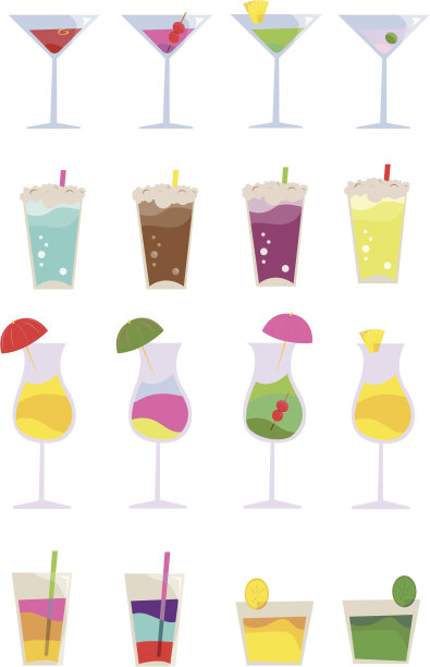 夏季鸡尾酒插图图片下载