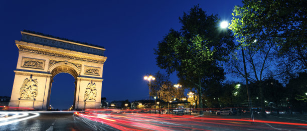 夜景凯旋门图片下载