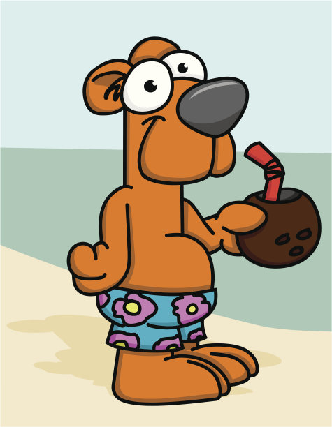 放松的海滩熊图片下载