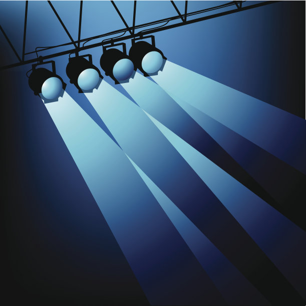 蓝色的舞台灯光图片下载