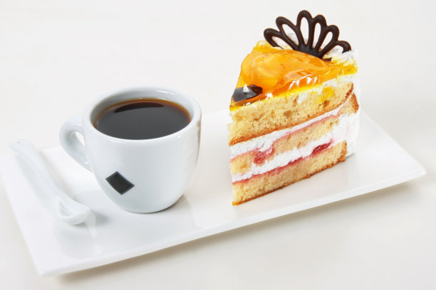 桃子派和咖啡杯图片下载