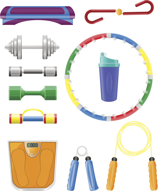 健身图标设置矢量插图图片下载