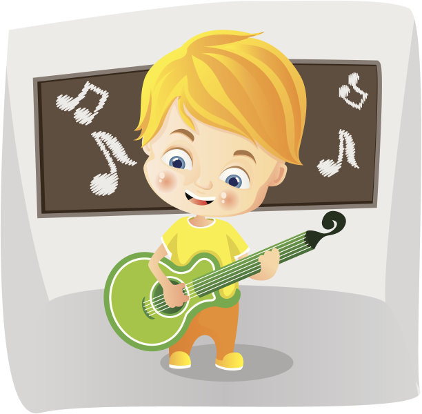 弹吉他的小男孩图片下载