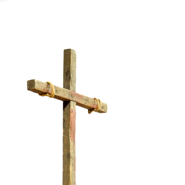 十字架设置在白色背景图片下载