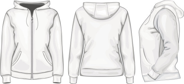女式拉链连帽运动衫图片下载