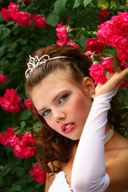 红玫瑰里的美丽新娘图片下载