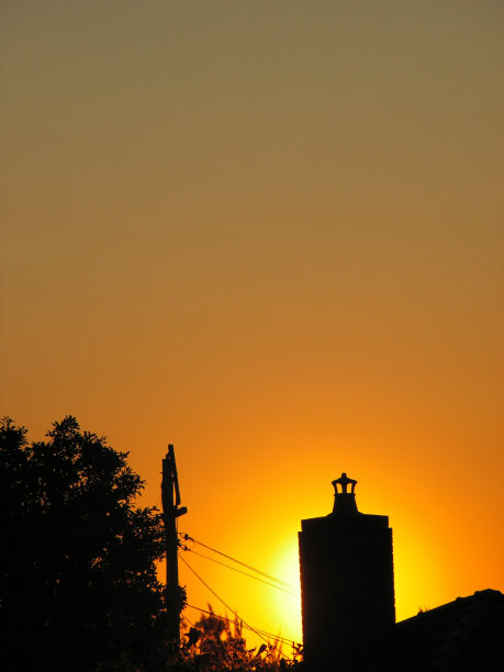 日落壁炉图片下载