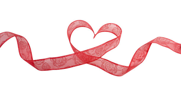 心形的红色丝带图片下载