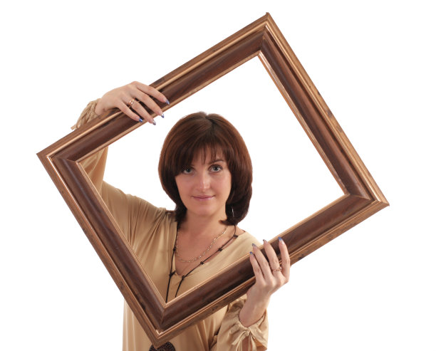 一个带框架的女孩的肖像图片下载