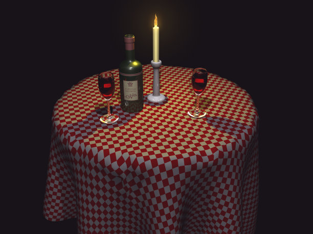 餐厅桌子昏暗的图片下载