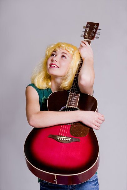 照片女孩吉他音乐歌曲乐器图片下载