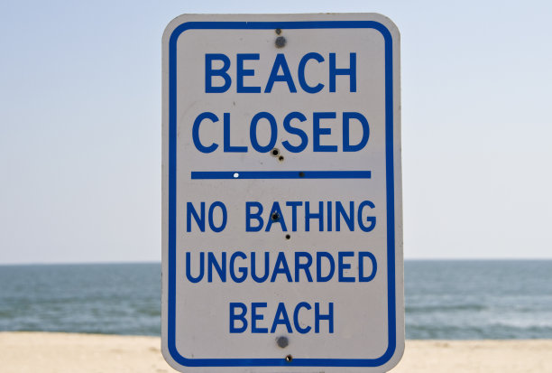 海滩关闭标志图片下载