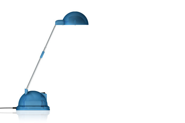 白色上的蓝色透明台灯图片下载