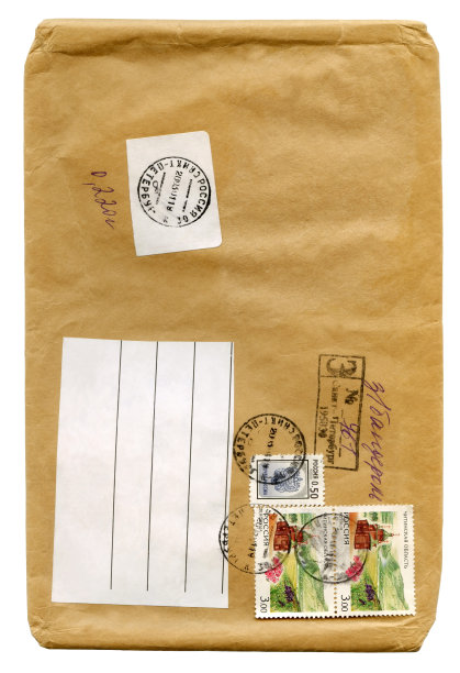 复古信封为一封信孤立的白色图片下载