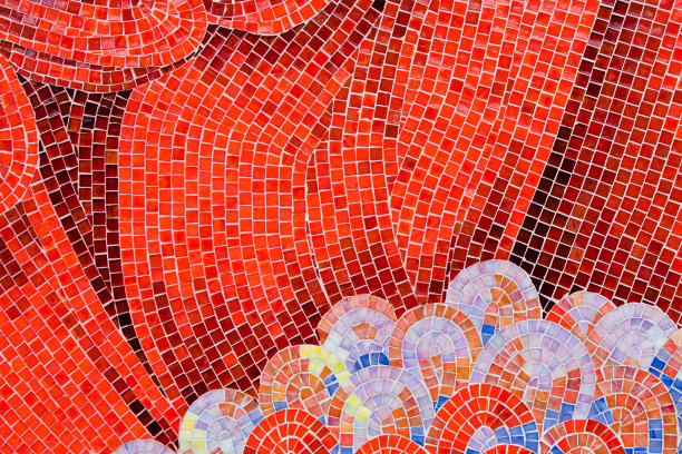 彩色红色马赛克瓷砖图片下载