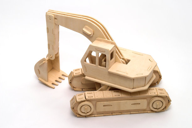 木制玩具挖掘机图片下载