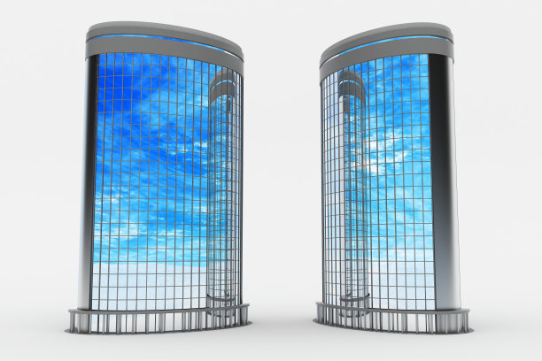 现代建筑，弯曲的一面图片下载