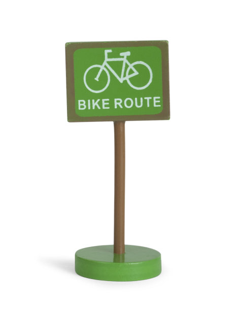 绿色自行车标志-与剪切路径图片下载