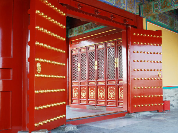 中国寺庙的红门图片下载