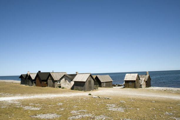 瑞典的老渔棚图片下载