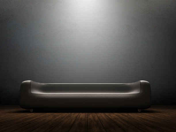 3d沙发在镶木地板上图片下载