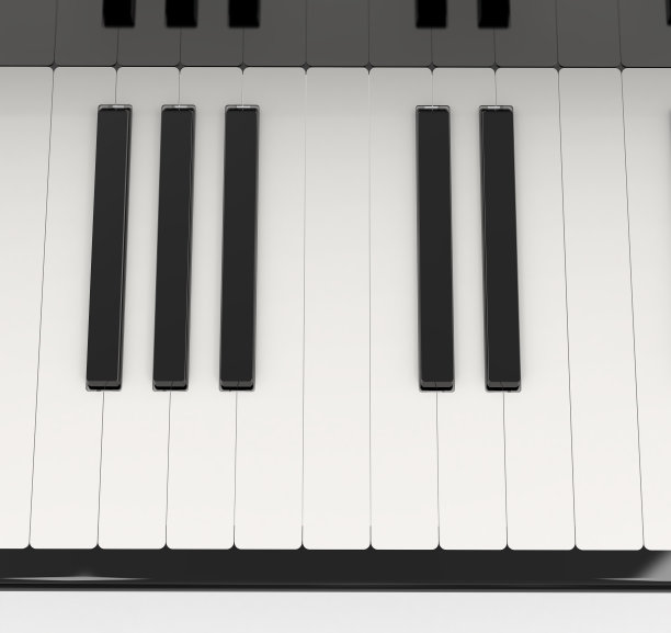 钢琴键盘黑白相间图片下载