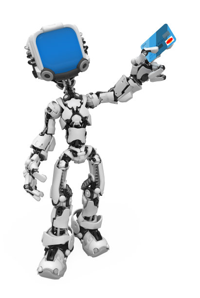 蓝屏机器人，信用卡图片下载