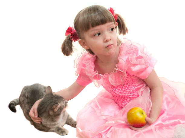 女孩和猫图片下载