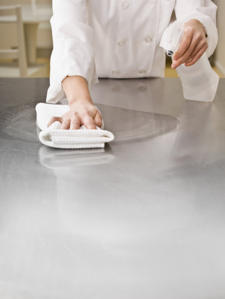 厨师清洁柜台图片下载