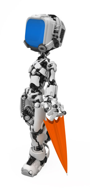 蓝屏机器人，折叠伞图片下载