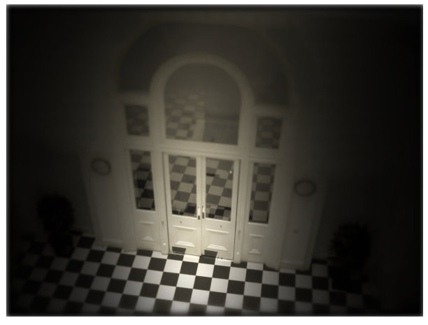 门和格子地板图片下载