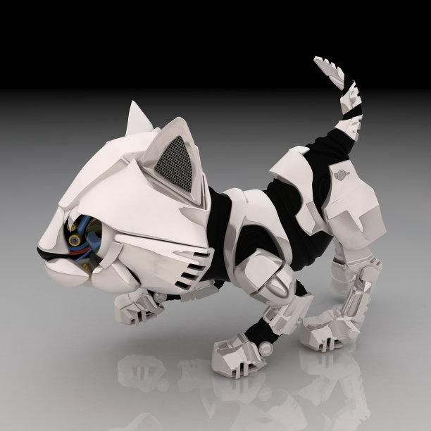 机器人的小猫,蜷缩图片下载