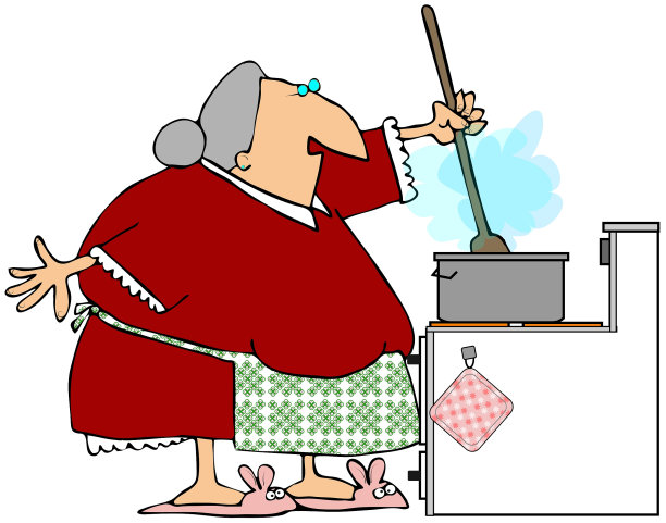 奶奶在搅拌肉汁图片下载