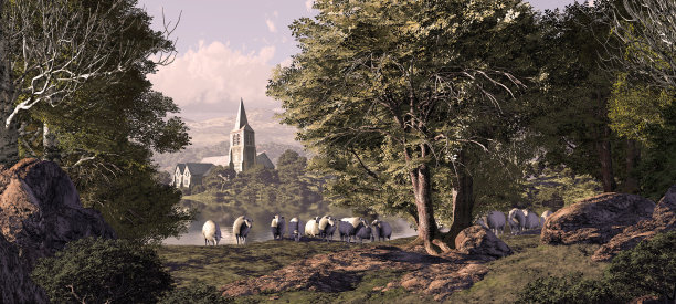 乡下的乡村教堂图片下载