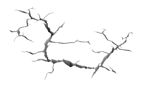 白色背景上的黑灰色裂缝图片下载