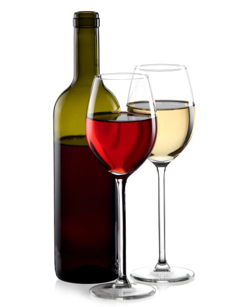 配红、白葡萄酒的杯子图片下载