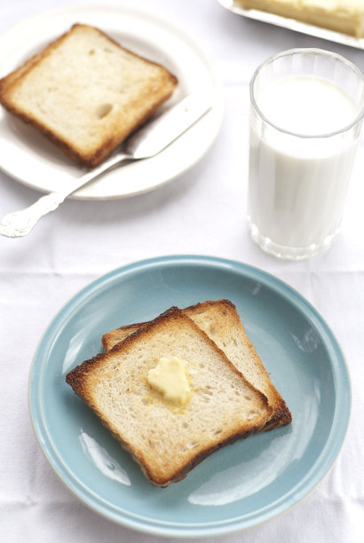 早餐吃面包和黄油图片下载