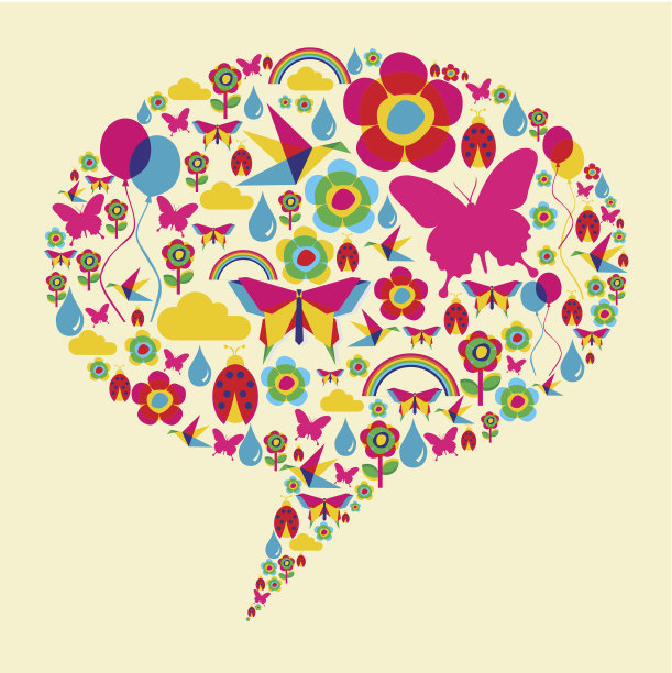 春天的社交媒体泡沫图片下载